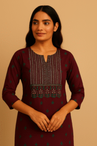 Avaasa Wine Kurta