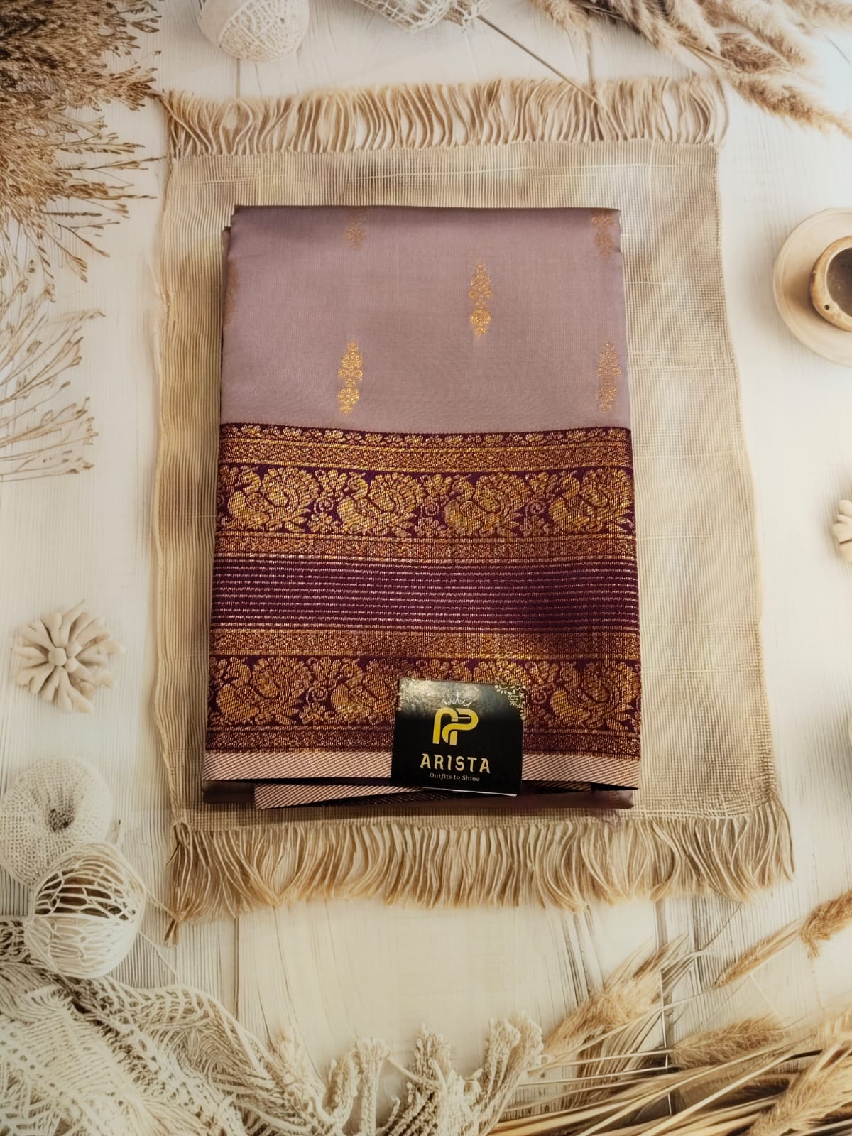 Royal Mauve and Maroon Semi Kanchipuram Silk Saree