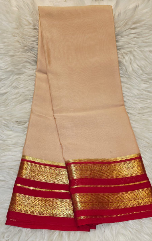 Pure Mysore Crepe Silk Saree Piping Boarder