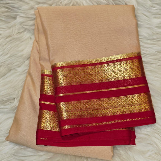 Pure Mysore Crepe Silk Saree Piping Boarder