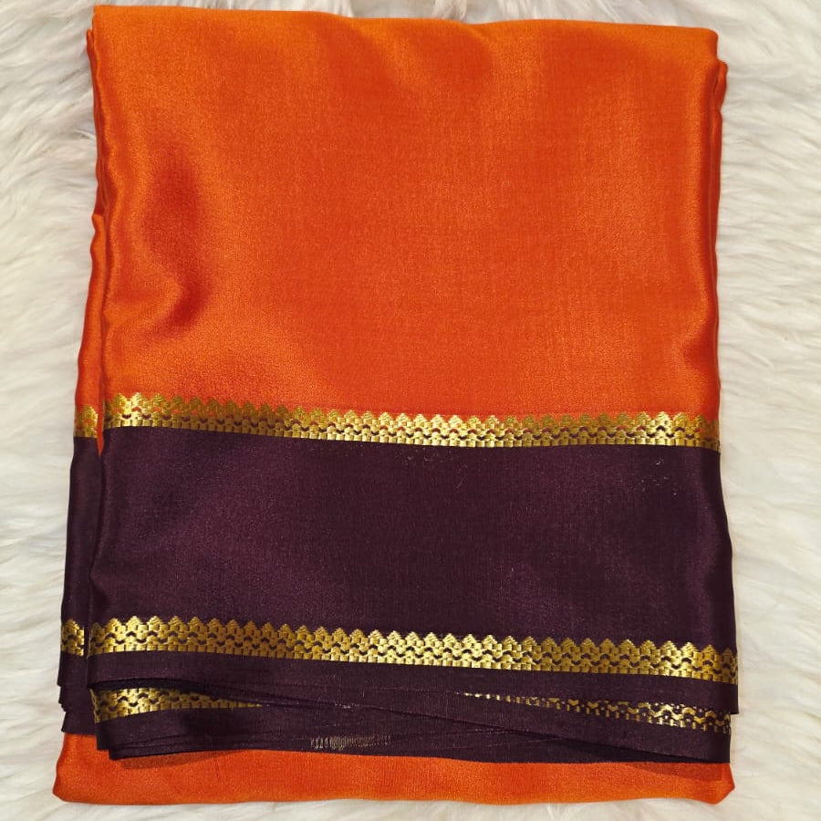 Pure Mysore crepe silk Saree Tape boarder