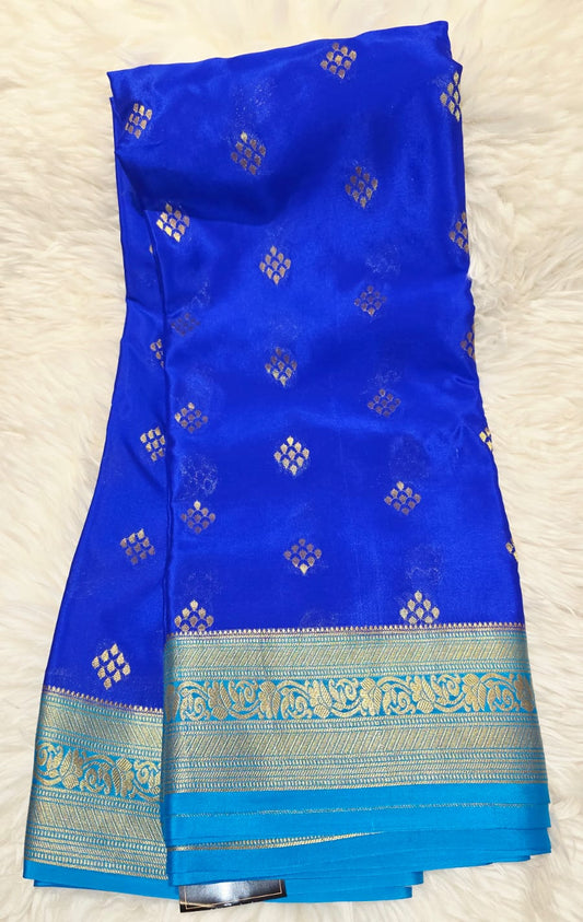 Pure Crepe Mysore Silk Saree Body Butta