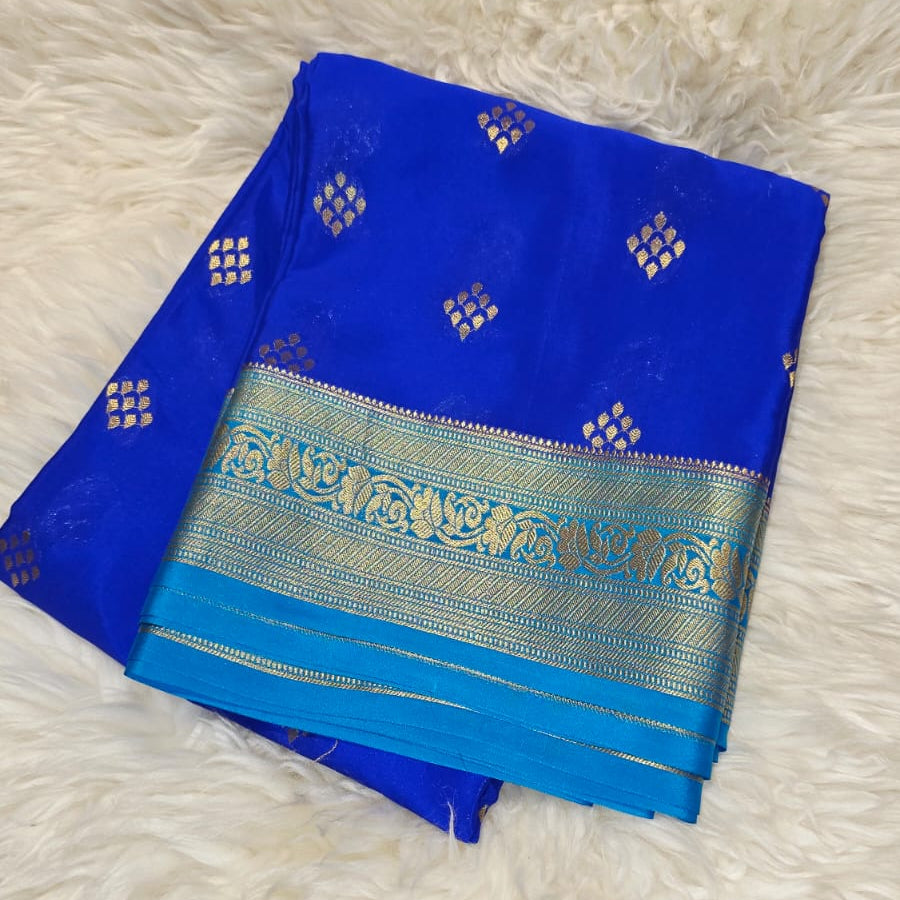 Pure Crepe Mysore Silk Saree Body Butta
