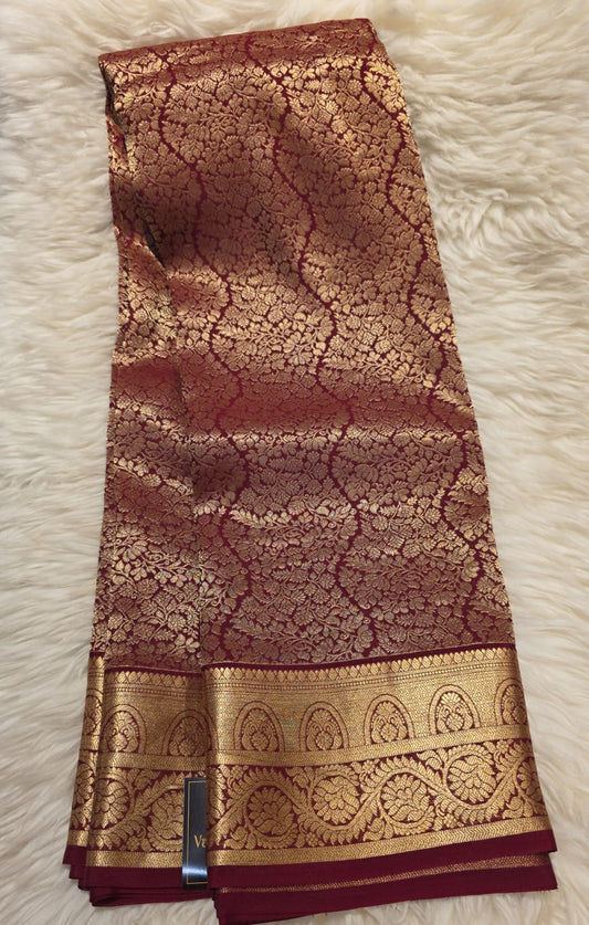 Pure Crepe Mysore Silk Brocade Saree