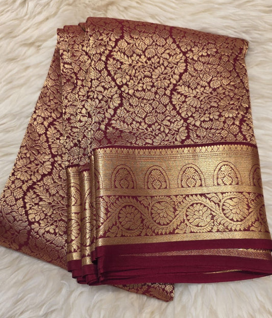Pure Crepe Mysore Silk Brocade Saree