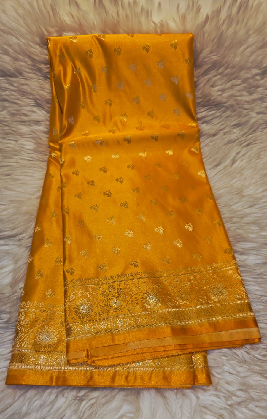 Elegant Self Jacquard Satin Saree