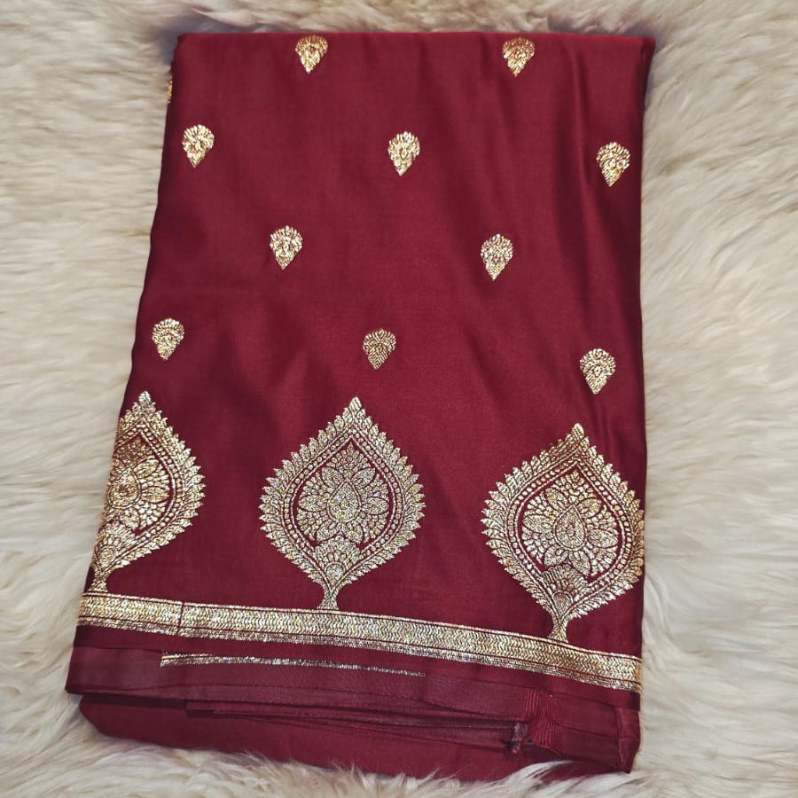Mashroo Silk Saree - Maroon