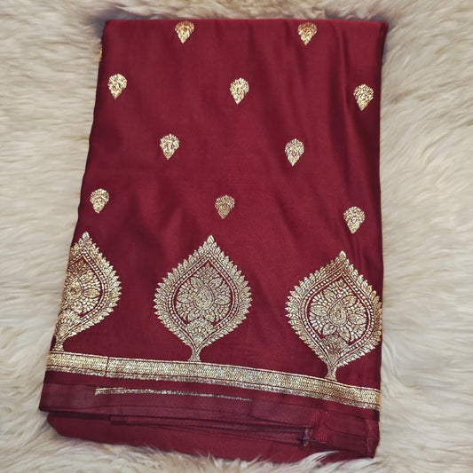 Mashroo Silk Saree - Maroon