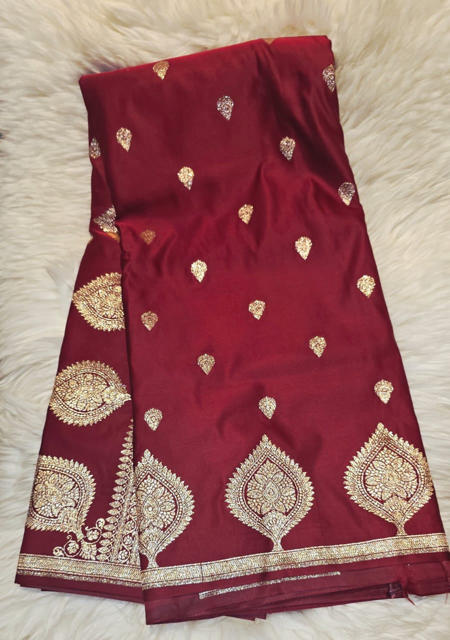 Mashroo Silk Saree - Maroon