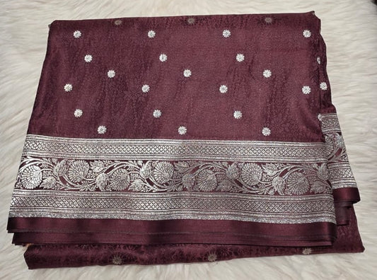 Wine Mashroo Silk Saree