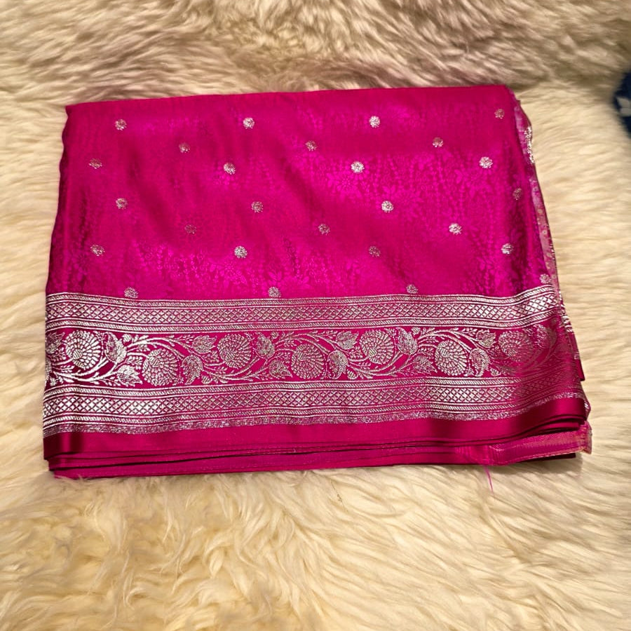 Pink Mashroo Silk Saree