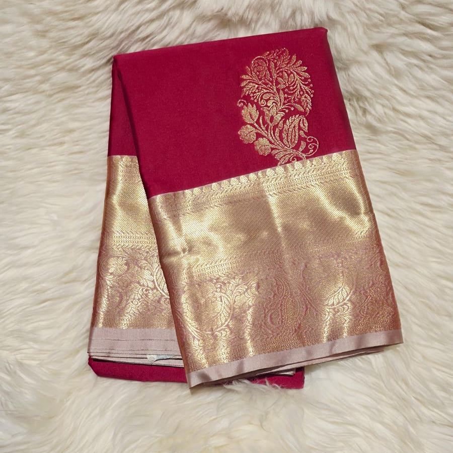 Premium Semi Kanchipuram Silk Saree - Maroon