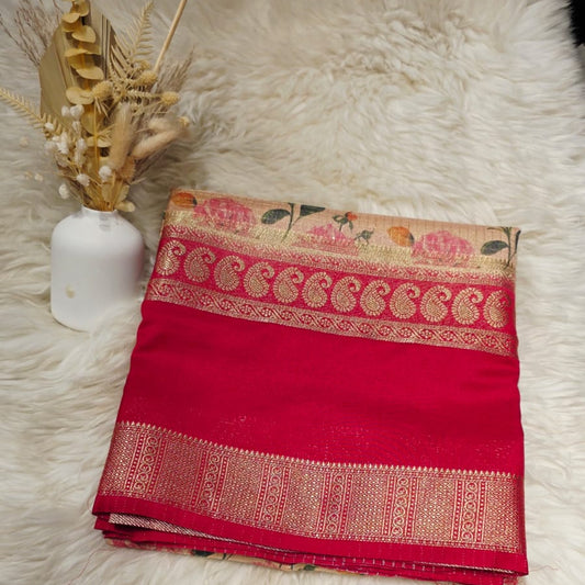 Semi Crepe Silk Saree – Premium Floral Collection