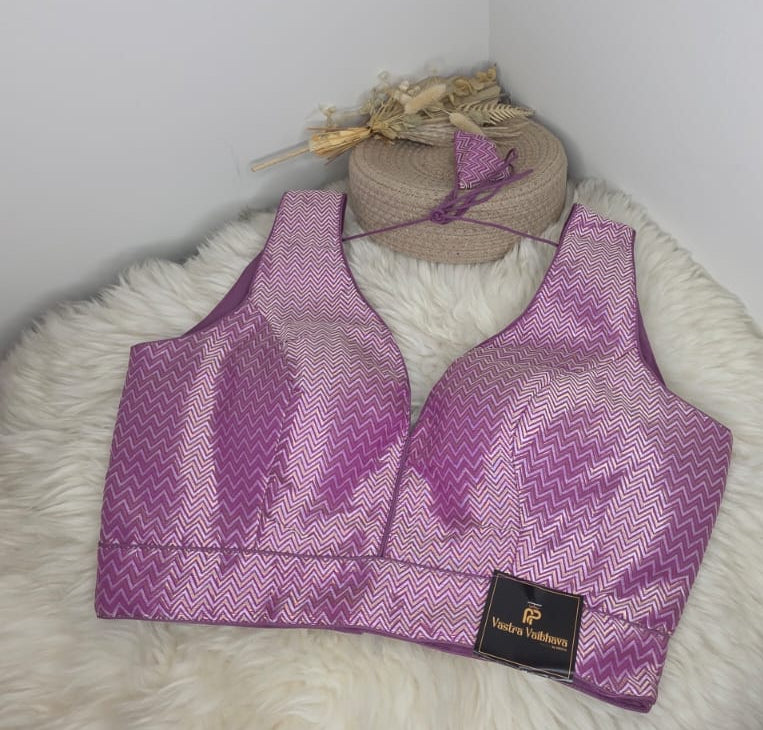 Premium Zig-Zag Brocade Readymade Blouse