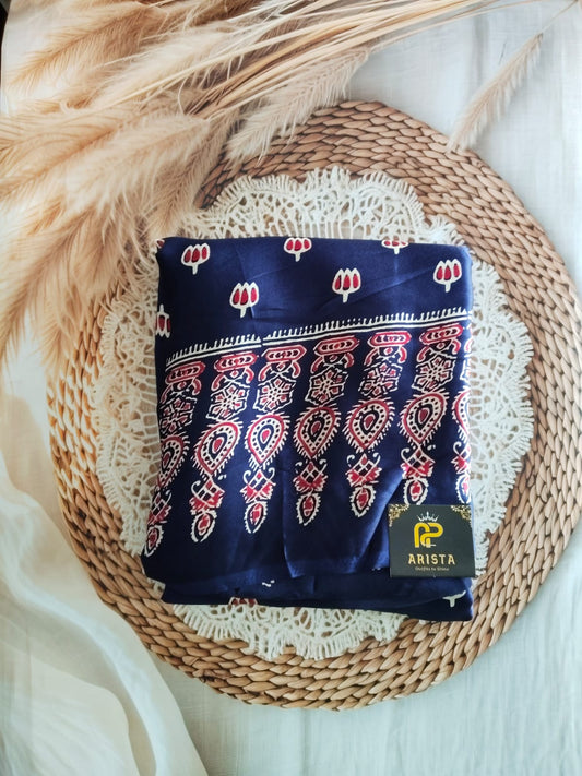 Ajarak Printed Crepe Saree