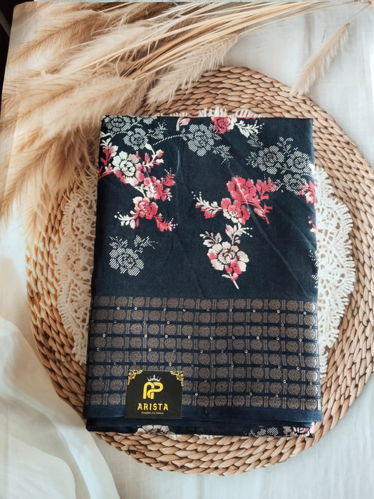 Flower Printed Dola Silk Sarees