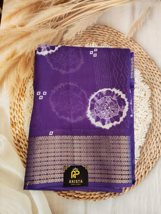 Chiffon sibori printed saree