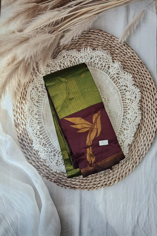 Semi kanchi silk saree (checks patern)