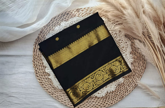 Semi Crepe Silk Bentex Border Butta Saree