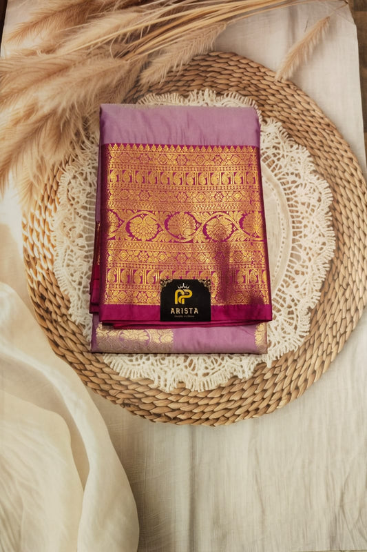 Semi Kanchi Silk Saree/Lavender