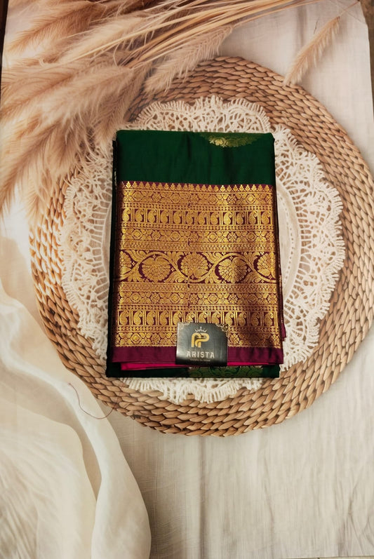 Semi Kanchi Silk Saree/Green