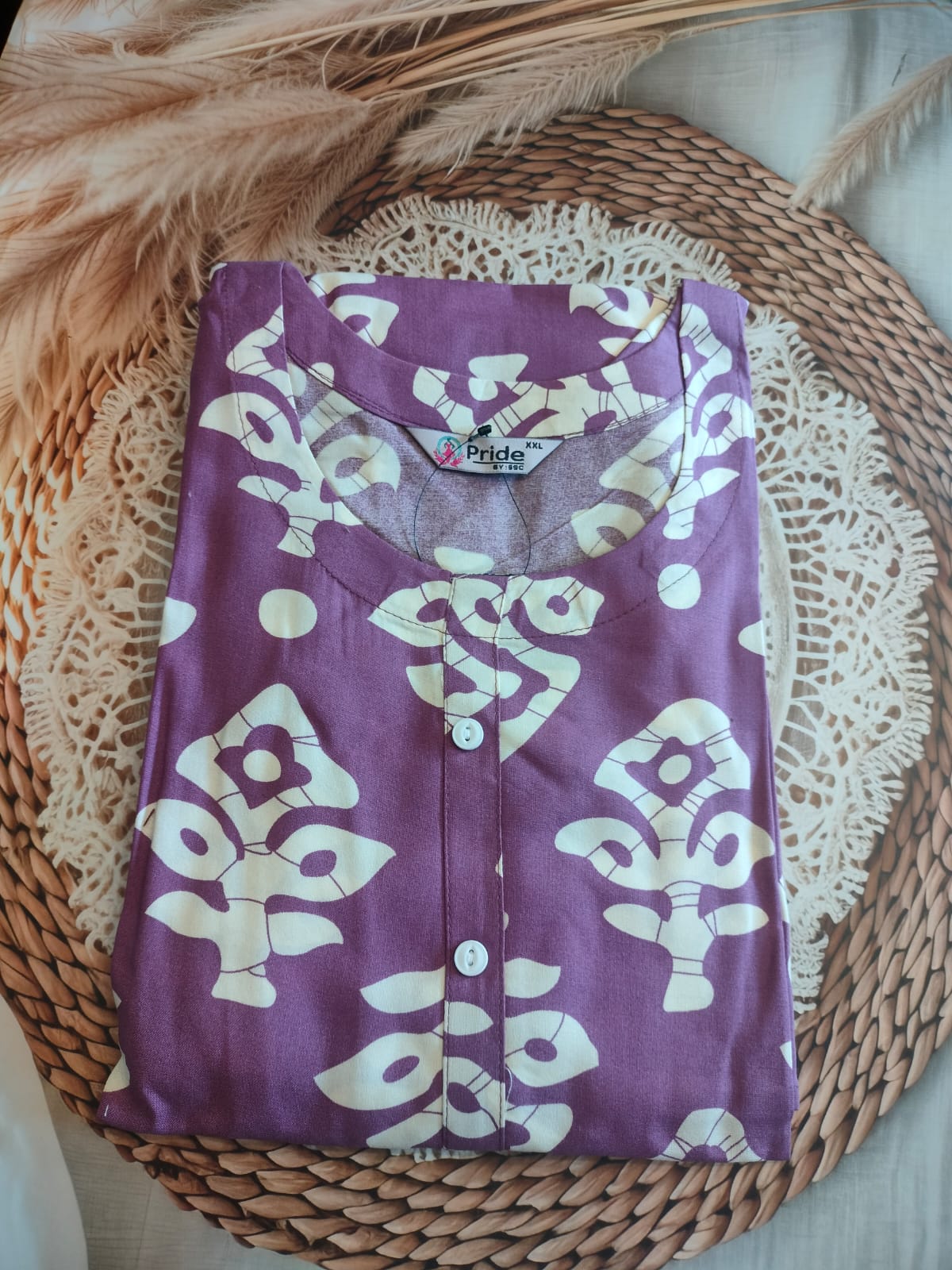 PURPLE FLORAL   COTTON CO-ORD SET