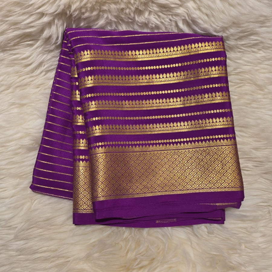 Pure Crepe Mysore Silk Saree Checks