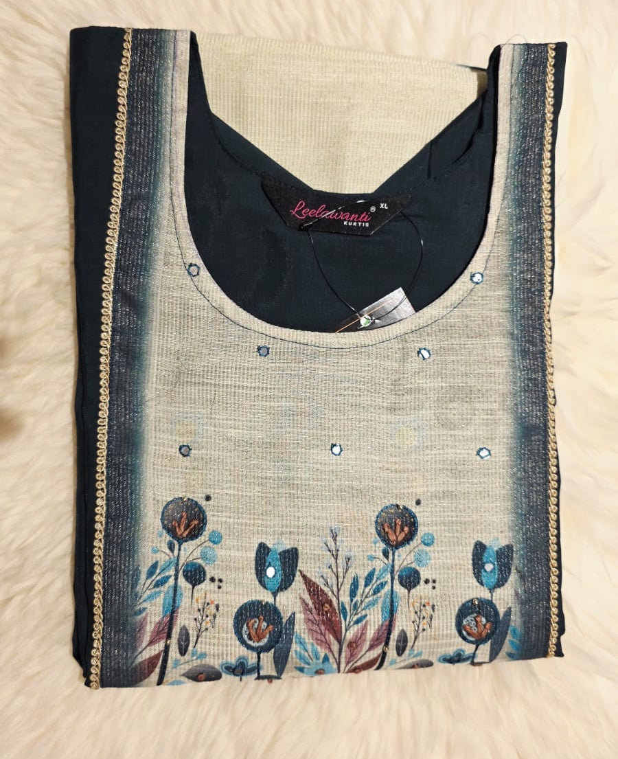 Navy Blue Roman Silk 3pcs sets