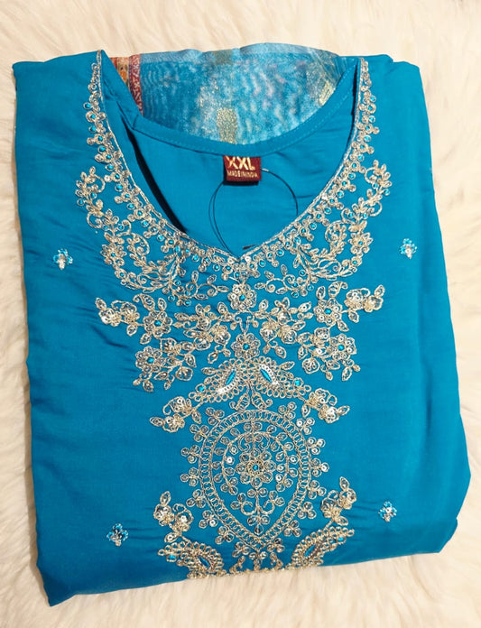 BLUE COLOUR MODAL SILK 3 PCS SETS