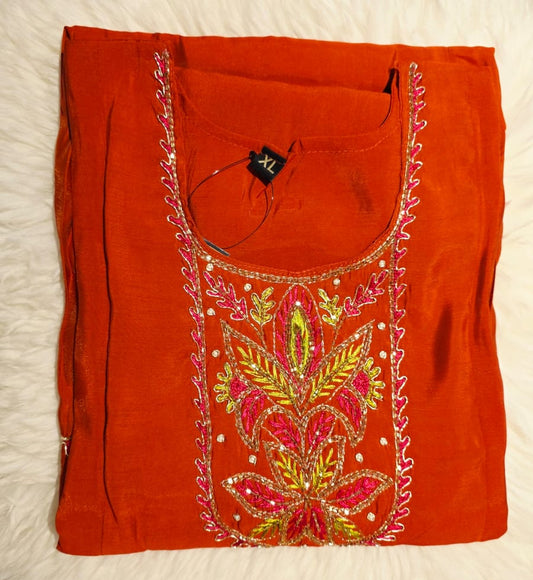 MUL CHANDARI HANDLOOM WORK RED COLLOUR  3PCS SET