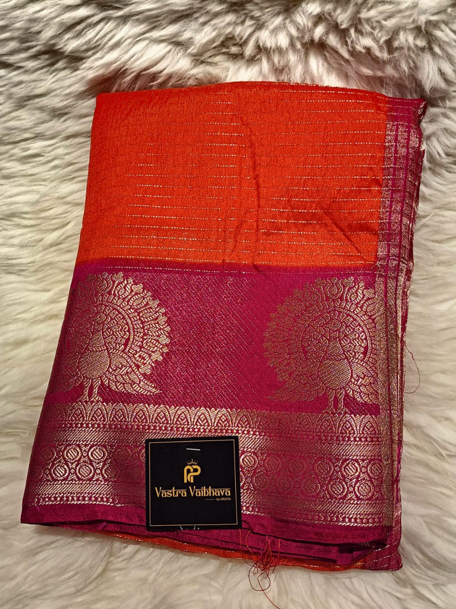 CANBERRY SILK - ORANGE & PINK
