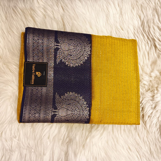 CANBERRY SILK -MASTURD YELLOW & MIDNIGHT BLUE