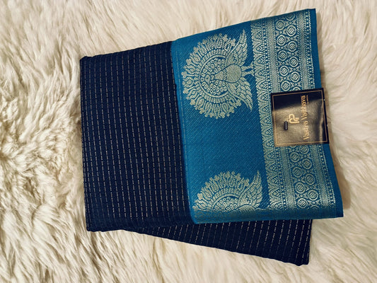 CANBERRY SILK -NAVY BLUE & SKY BLUE