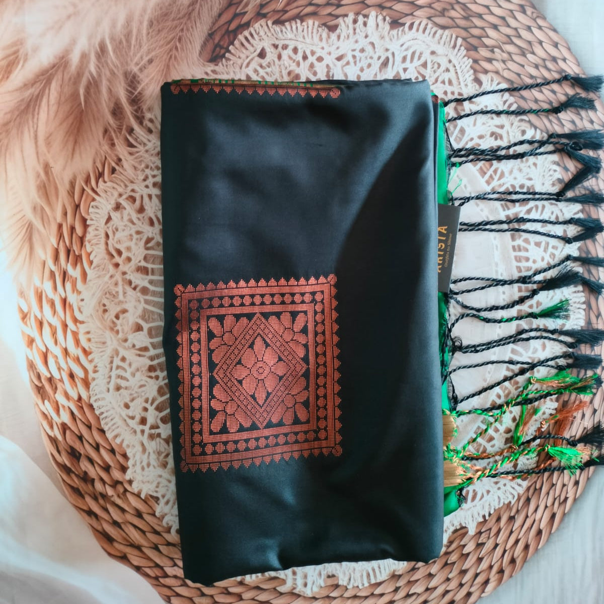 SEMI KANCHI SOFT SILK - BLACK