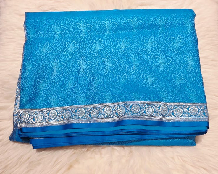Sky Blue Mashroo Silk Saree