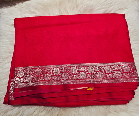 Classic Red Mashroo Silk Saree