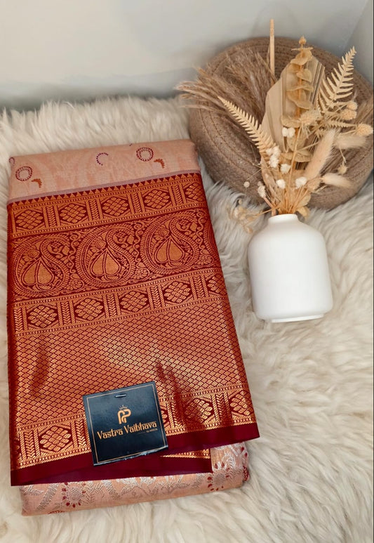 Semi Kanchi Tissue Silk Saree-  Cream Elegance