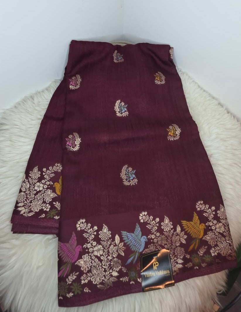 Viscose Desinge saree- Maroon