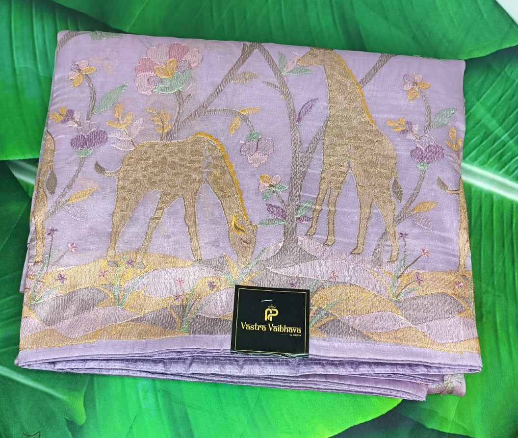 Pure Tissue Giraffe with Thread Work -Lavender