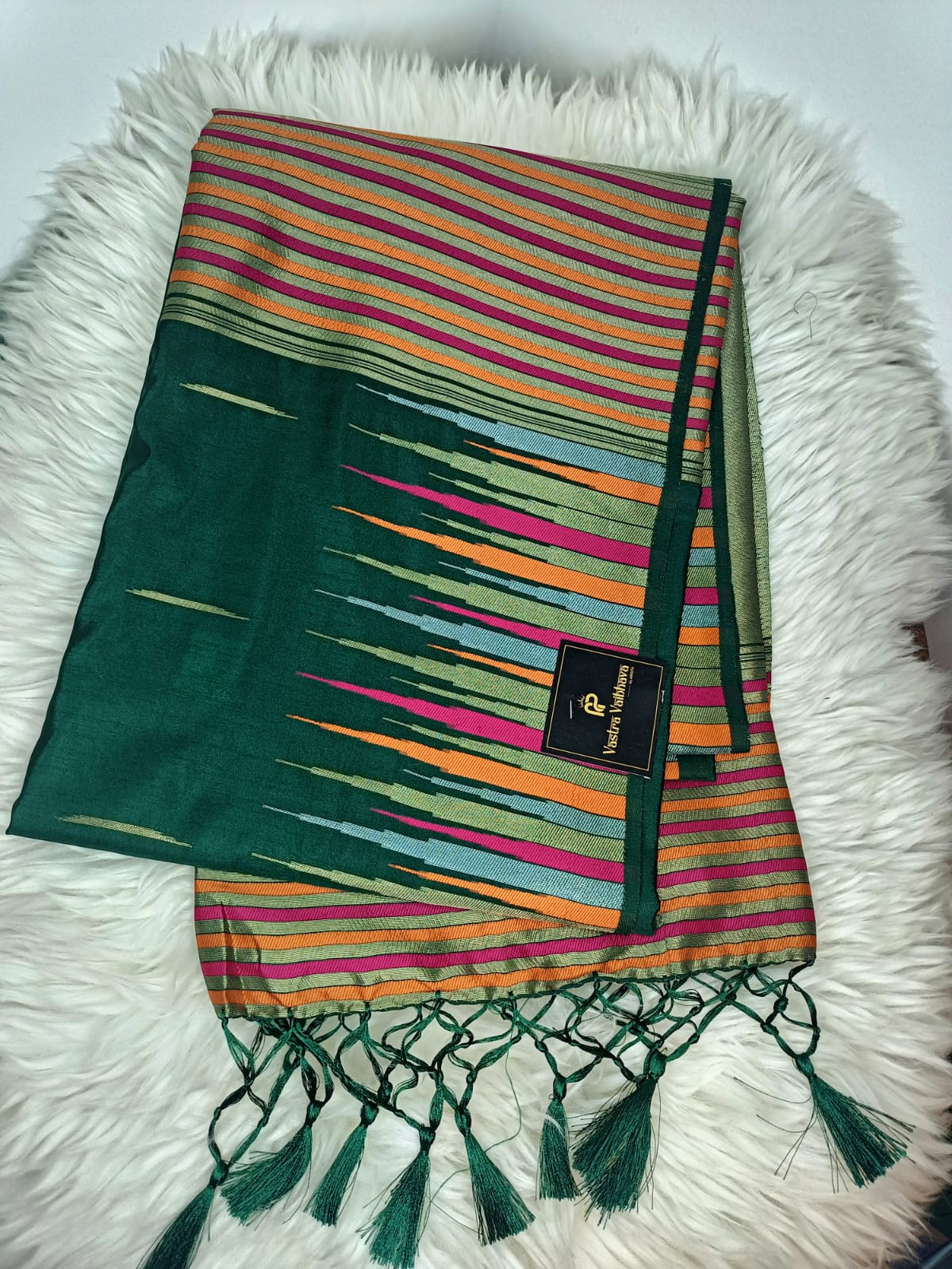 Bangalore Silk Saree- Bottle Green