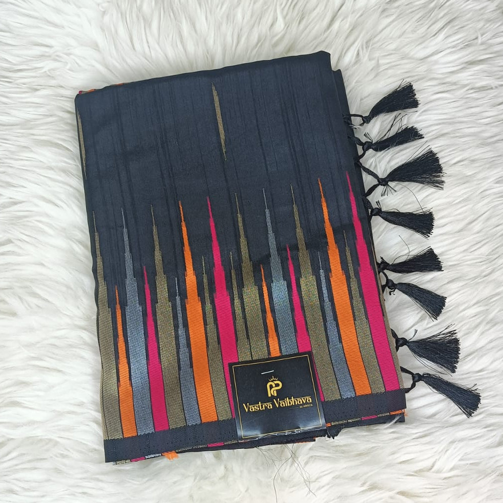 Bangalore Silk Saree -Deep Black