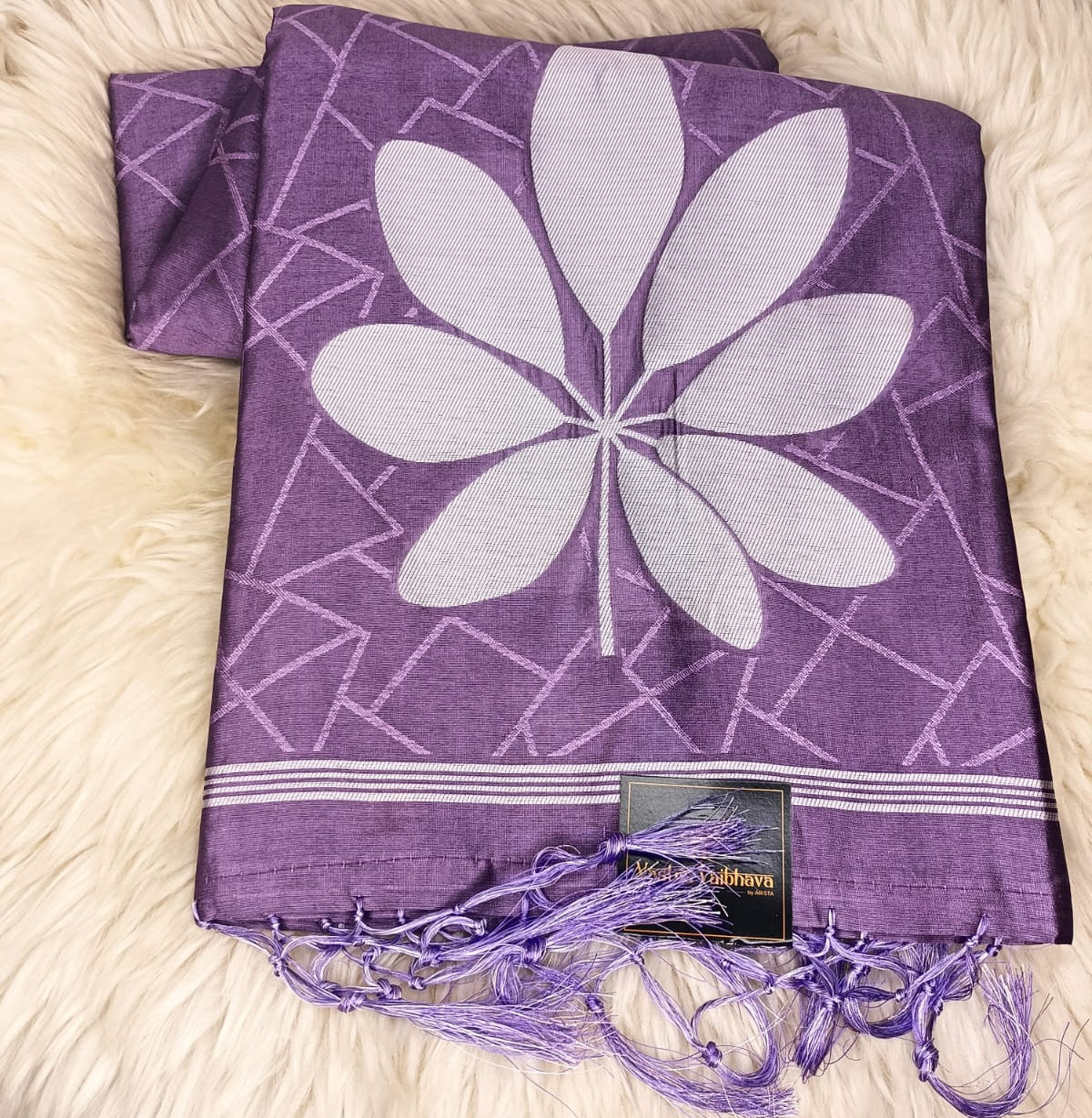Semi Chanderi Saree-Royal Purple