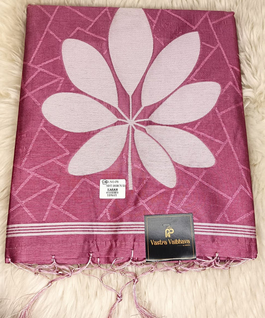 Semi Chanderi Saree- Rose Pink