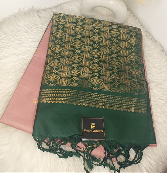 Pure Soft Silk Saree- Emerald Green