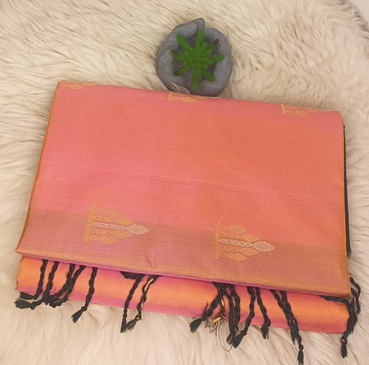 Pure Soft Silk Saree- Peach