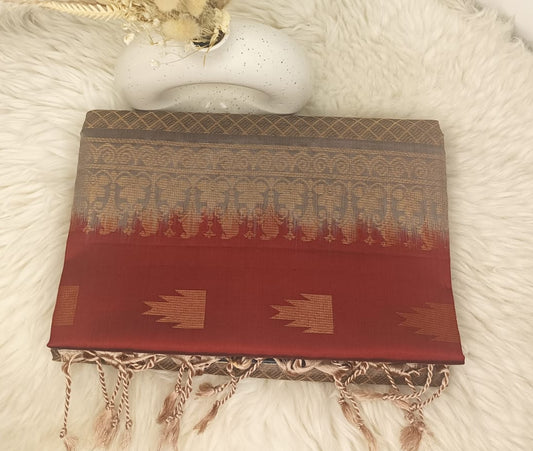 Pure Soft Silk Saree - Maroon