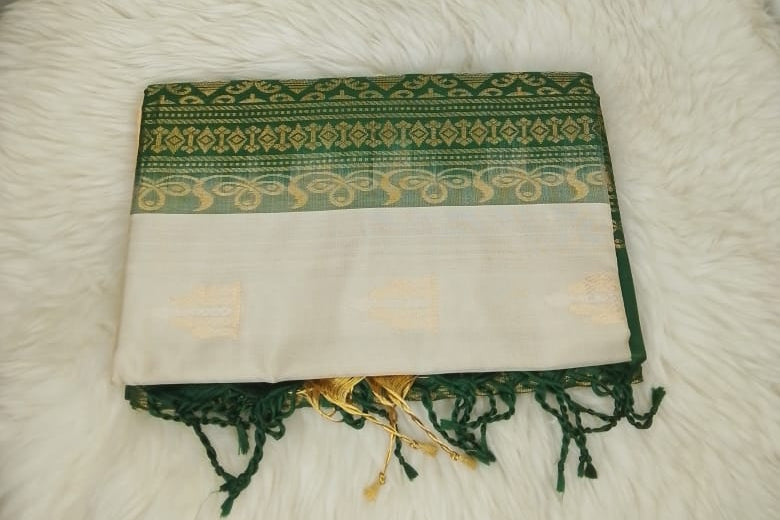 Pure Soft Silk Saree- Elegant Ivory