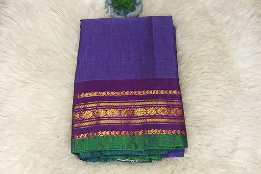 Pure Gadwal silk- Purple