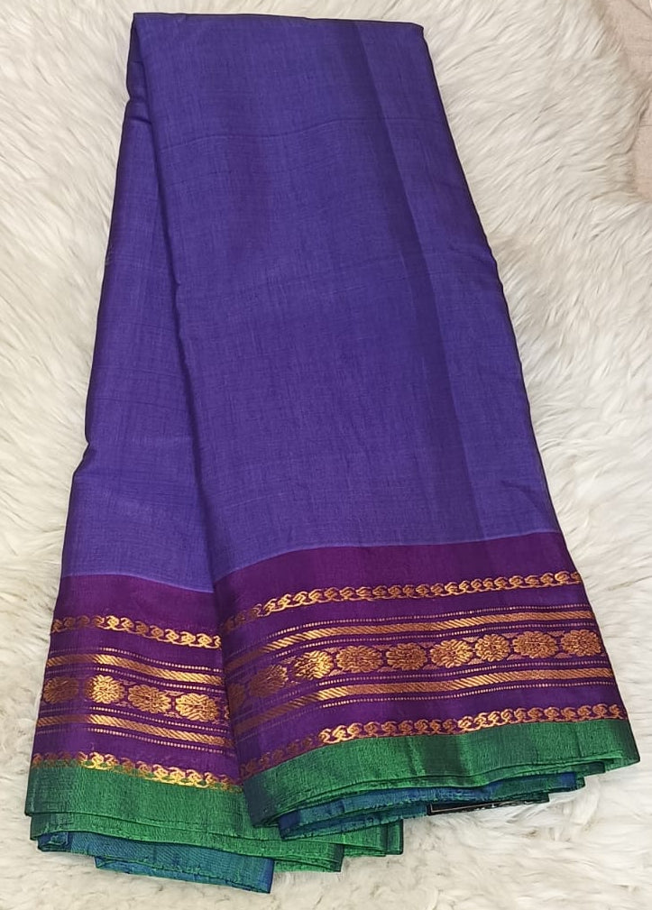Pure Gadwal silk- Purple