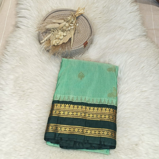 Pure Gadwal Seco silk- Light Green